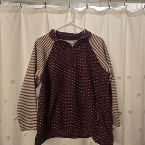 Maurices Women's Pullover Size Xl Burgandy And Cream